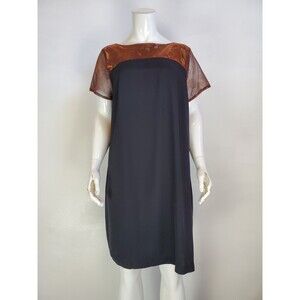 NEW Vintage 90's Meghan Matthews Bronze & Black Maternity Dress